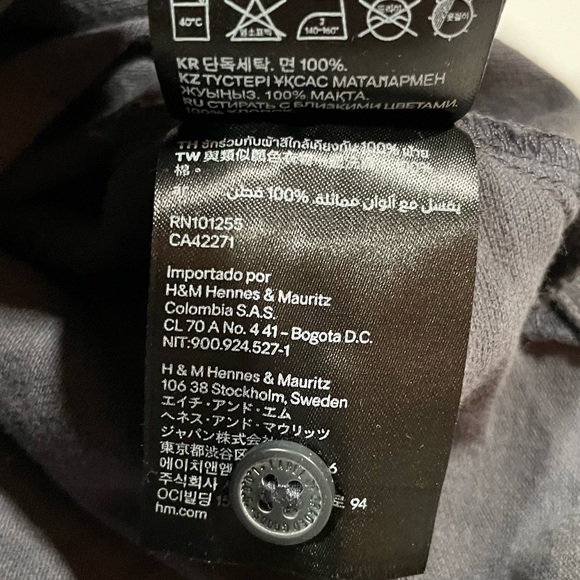 H&M Gray Polo Shirt 100% Cotton - Size Medium - Picture 4 of 6
